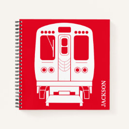 White Chicago "L" Profil auf Red Background Notizbuch