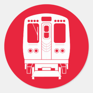 White Chicago "L" Profil auf Red Background Runder Aufkleber