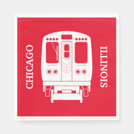 White Chicago "L" Profil auf Red Background Serviette