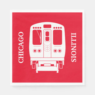 White Chicago "L" Profil auf Red Background Serviette