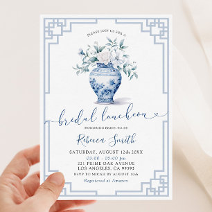 White Chinoiserie Ginger Jar Bridal Luncheon Einladung