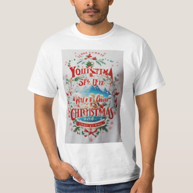 White Christmas 3D Cinema Thema T - Shirt Oberfläc (Vorderseite)