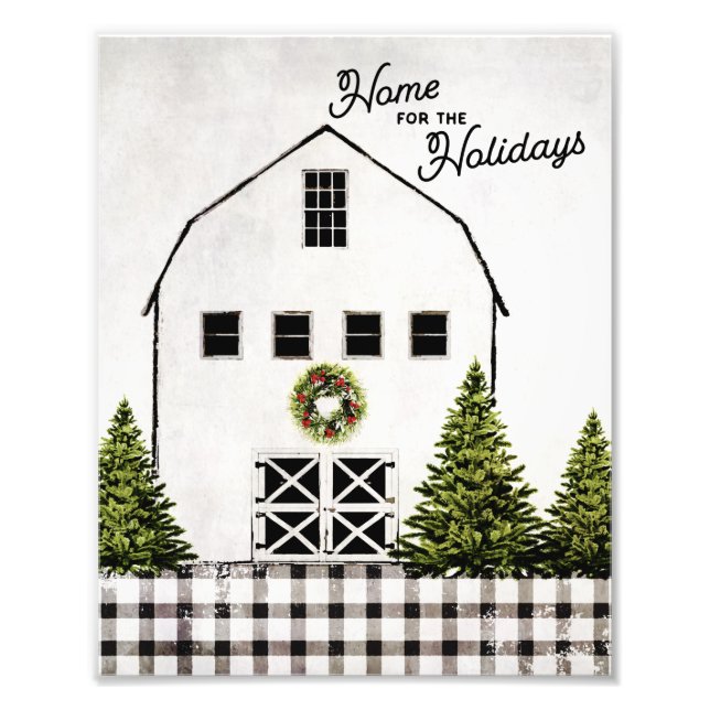 White Christmas Barn Wall Art Fotodruck (Vorne)