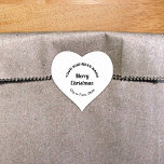 White Christmas Business Heart Shape Sticker<br><div class="desc">Frohe Weihnachten! Einer der bekanntesten Feiertage des Jahres. Es ist auch eine der besten Jahreszeiten für Werbung für Ihr Unternehmen. Herzform Aufkleber mit fröhlichen Weihnachtsgrüßen, Ihrem Firmennamen, Stadt oder Stadt und Staat. Sie können es als Zubehör für Ihr Produktverpackungsmaterial verwenden, um Ihren Produktnamen zu fördern. Sie können es auch als...</div>