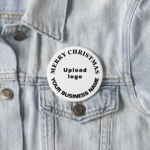 White Christmas Business Round Button