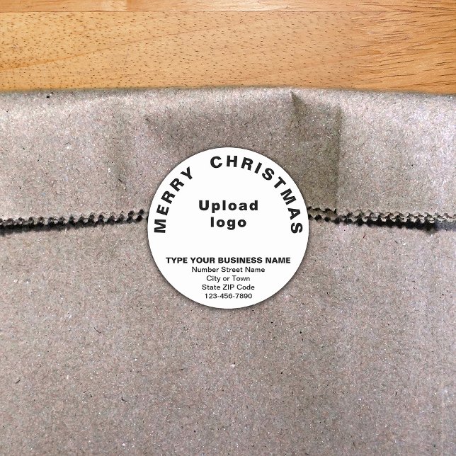White Christmas Business Round Shape Sticker (Von Creator hochgeladen)