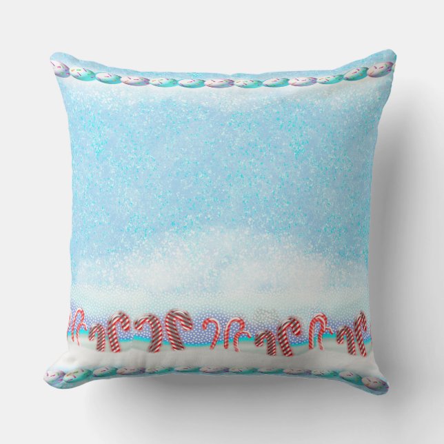White Christmas Candy Cane Forest Kissen (Vorderseite)