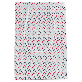 White Christmas Candy Cane Nahtloses Muster Mittlere Geschenktüte