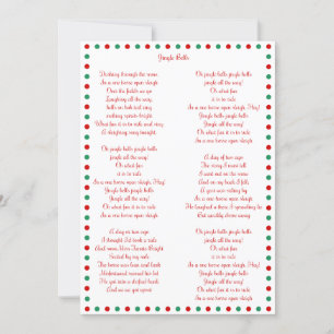 White Christmas Carol Jingle Bells Christmas Cards Feiertagskarte