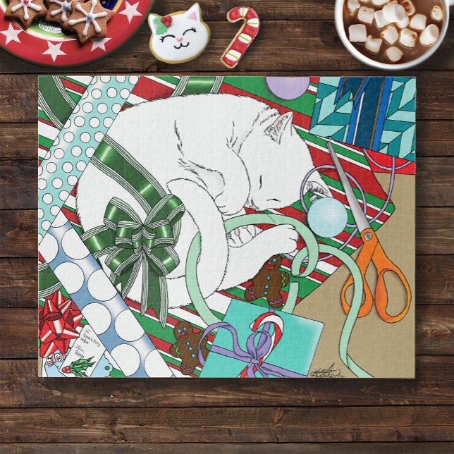 White Christmas Cat Puzzle (Von Creator hochgeladen)