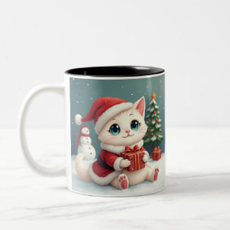 White Christmas Cat Tasse
