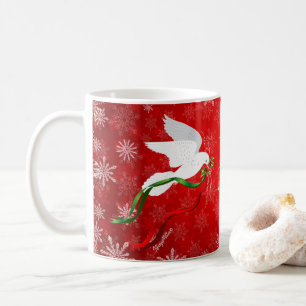 White Christmas Dove Kaffeetasse