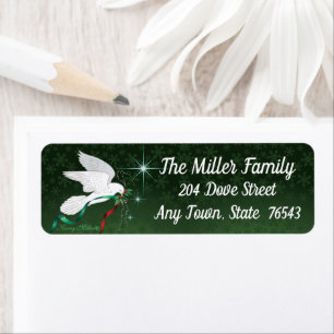 White Christmas Dove Label