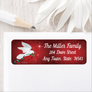 White Christmas Dove Label