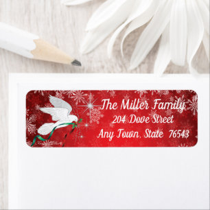 White Christmas Dove Label