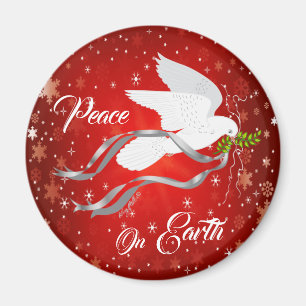 White Christmas Dove Magnet
