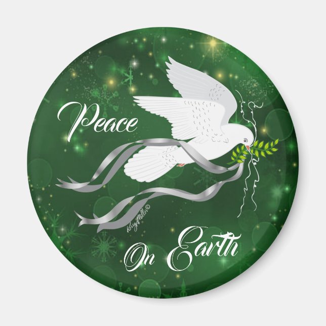 White Christmas Dove Magnet (Vorne)