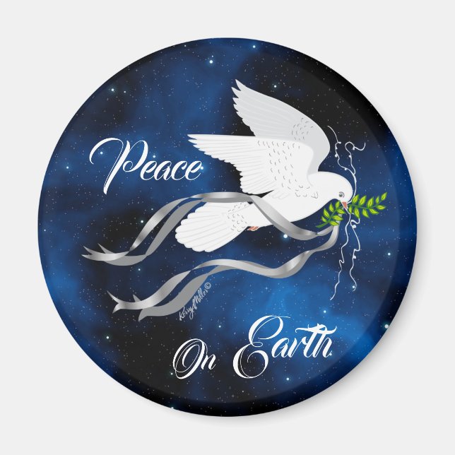 White Christmas Dove Magnet (Vorne)