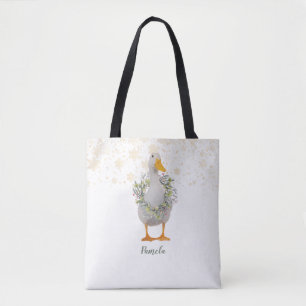 White Christmas Duck Tote Bag