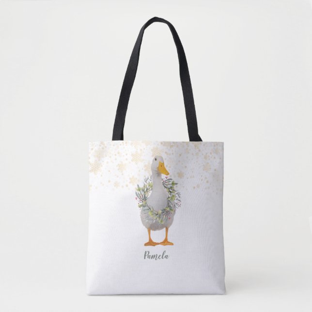 White Christmas Duck Tote Bag (Vorderseite)