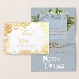 White Christmas FOIL DANKEN SIE Hochzeitkarte Folienkarte