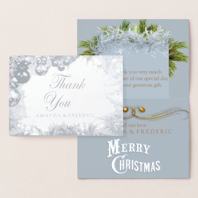 White Christmas FOIL DANKEN SIE Hochzeitkarte Folienkarte (Anzeige)