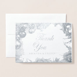 White Christmas FOIL DANKEN SIE Hochzeitkarte Folienkarte