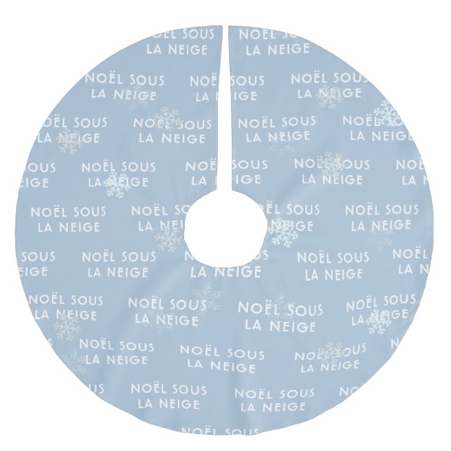 White Christmas French Snowflake Tree Skirt Polyester Weihnachtsbaumdecke (Vorderseite)