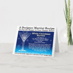 WHITE CHRISTMAS MARTINI COCKTAIL RECIPE CARD FEIERTAGSKARTE