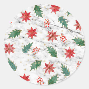 White Christmas Nail Art Runder Aufkleber