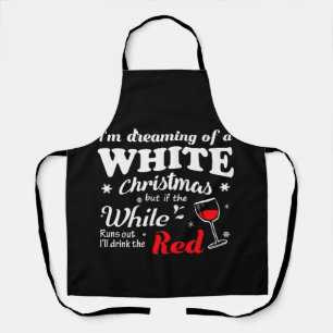 White Christmas Red Wine TShirt Schürze