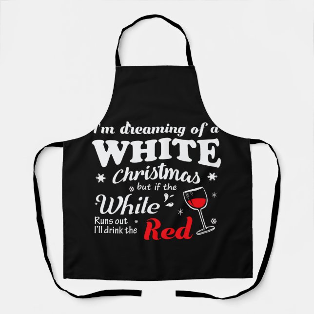 White Christmas Red Wine TShirt Schürze (Vorderseite)