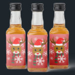 White Christmas Rudolph, der Rotnasen-Rentier Alkoholflaschenetikett<br><div class="desc">Frohe Weihnachten!</div>