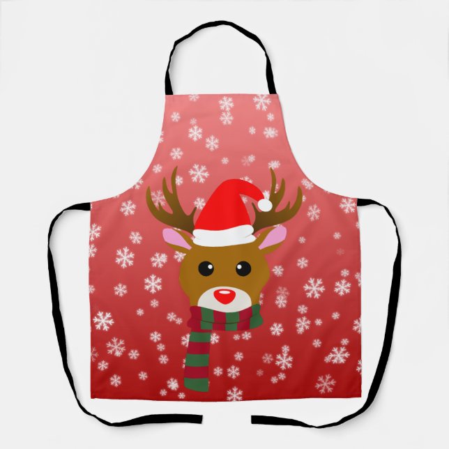 White Christmas Rudolph, der Rotnasen-Rentier Schürze (Vorderseite)