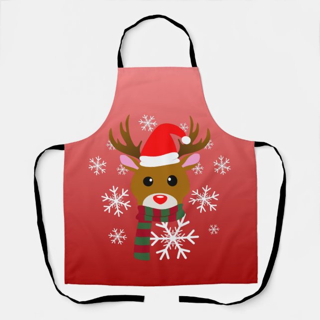 White Christmas Rudolph, der Rotnasen-Rentier Schürze (Vorderseite)