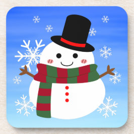 White Christmas Snowman Getränkeuntersetzer