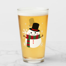 White Christmas Snowman Glas