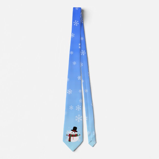 White Christmas Snowman Krawatte (Vorderseite)