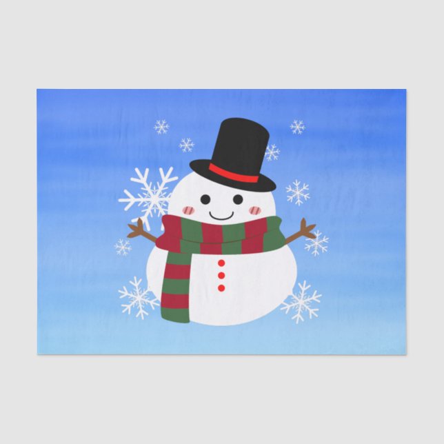 White Christmas Snowman Seidenpapier (Vorderseite)