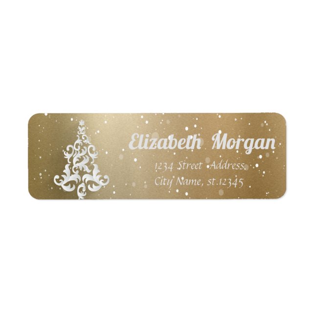 White Christmas Tree Gold Feiertag, Weihnachten (Vorne)