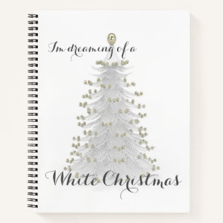 White Christmas Tree Personal Journal Taary Notizbuch