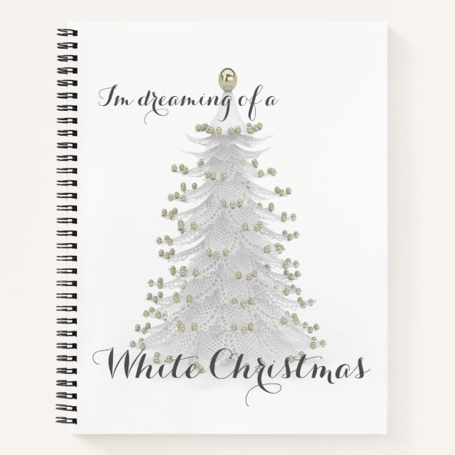 White Christmas Tree Personal Journal Taary Notizbuch (Vorderseite)