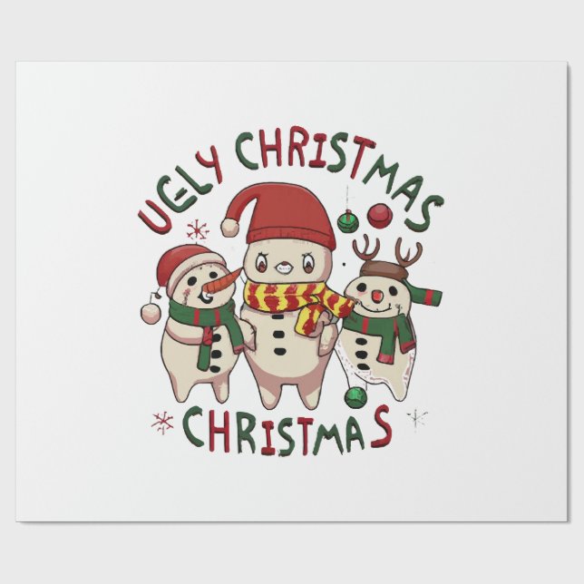 White Christmas; UGLY CHRISTMAS Geschenkpapier (Flach)