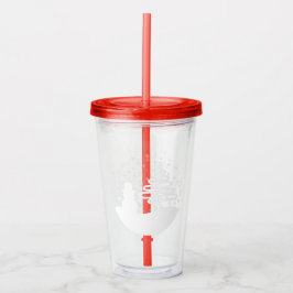 White Christmas Winter Wonderland Snowman Tree Acryltrinkbecher