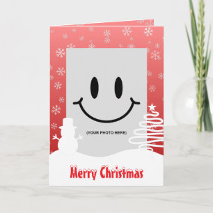White Christmas Winter Wonderland Snowman Tree Karte