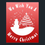 White Christmas Winter Wonderland Snowman Tree Poster<br><div class="desc">Frohe Weihnachten!</div>