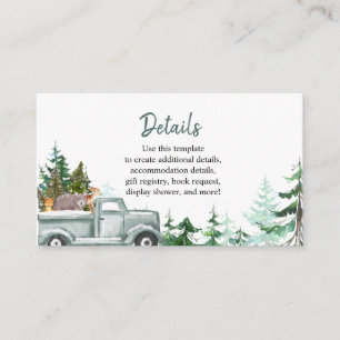 White Christmas Woodland Animations Detail Card Begleitkarte