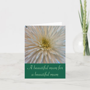 White Chrysanthemum Grußkarte für Mama Karte