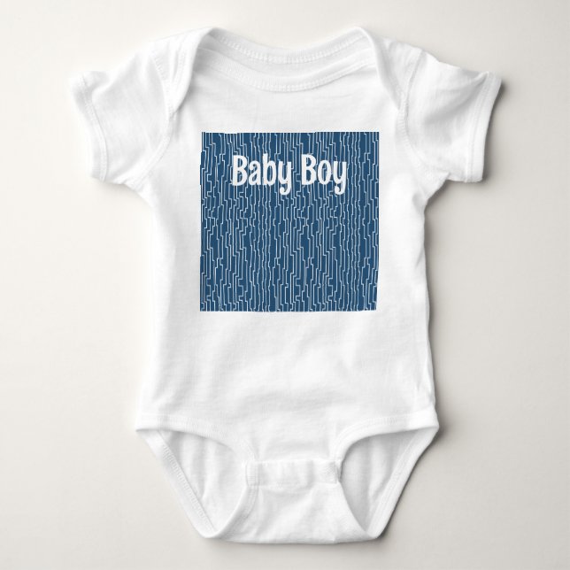 White Circuit Linien Baby Strampler (Vorderseite)