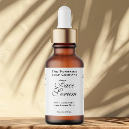 White Classic Face Serum Dropper Bottle Label Adressaufkleber
